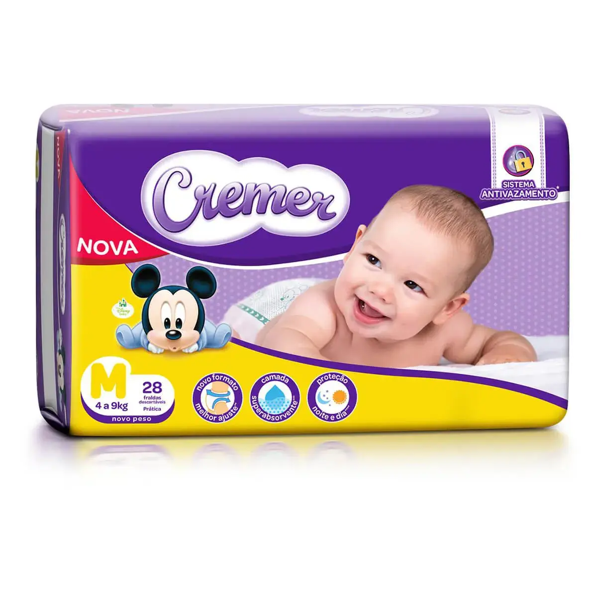 Fralda Cremer Disney Baby M - 28 Unidades