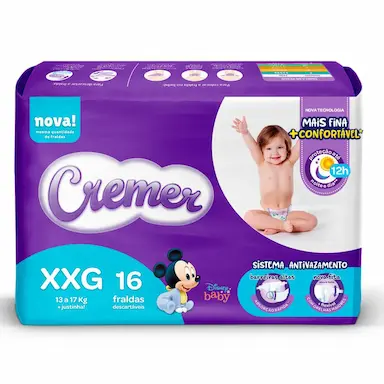 Fralda Cremer Disney Baby XXG - 16 Unidades
