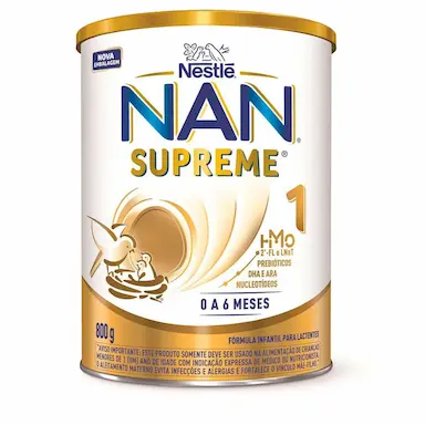 Fórmula Infantil NAN Supreme 1 HMOs Nestlé 0 a 6 meses 800g