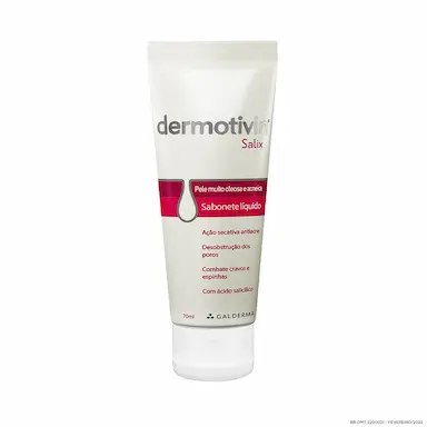 Sabonete Líquido Facial Dermotivin Salix Pele Oleosa e Acneica com 70ml