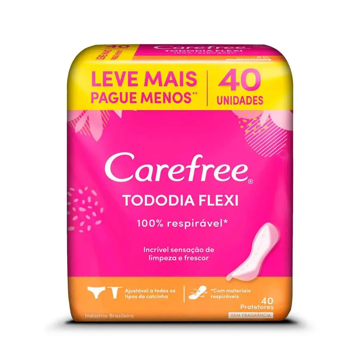 Protetor Diário Carefree Tododia Flexi Sem Perfume 40 unidades