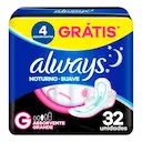Absorvente Always Noturno Suave G com Abas 32 unidades