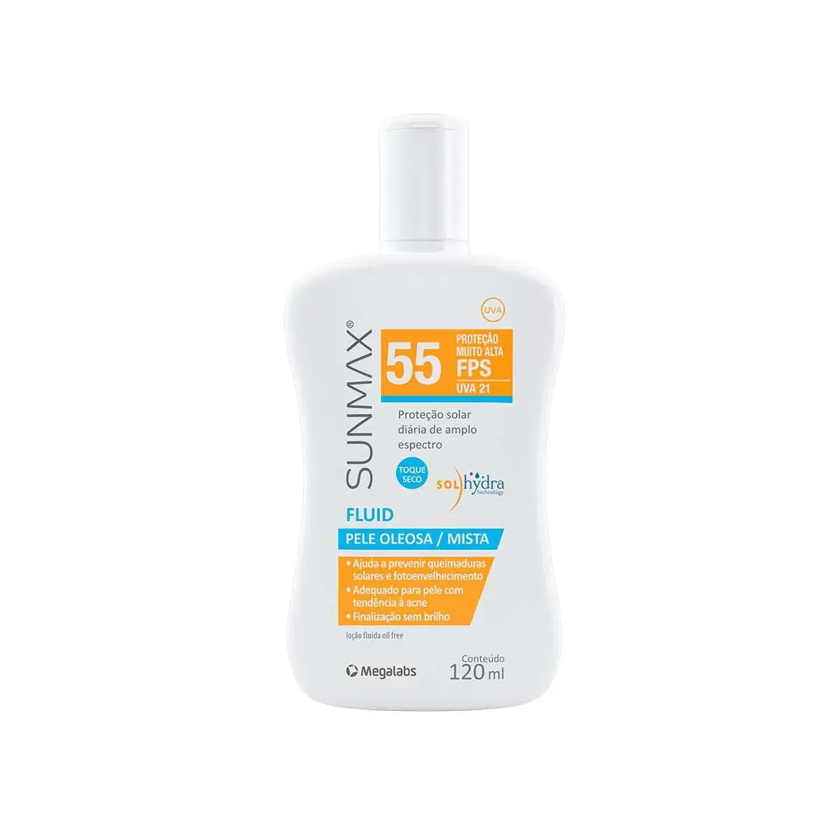 Protetor Solar Sunmax Fluid FPS 55 com 120ml