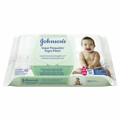 Lenço Umedecido Johnson's Toque Fresquinho com 48 unidades