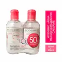 Kit Água Micelar Dermatólogica Bioderma Sensibio H2O com 2 unidades de 250ml cada