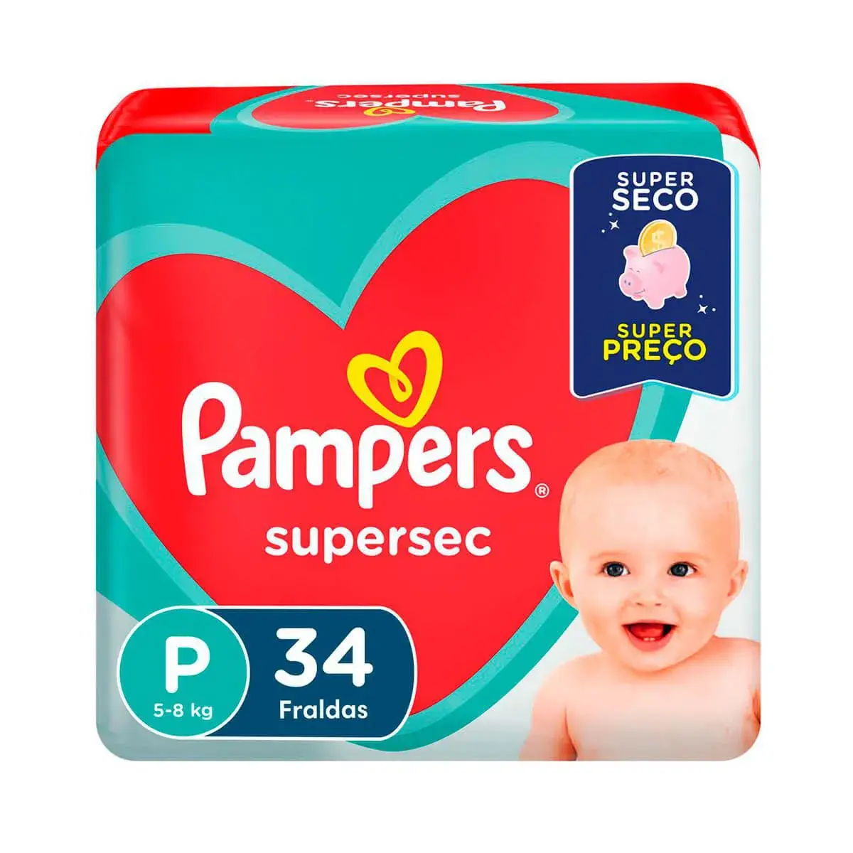 Fralda Pampers Supersec P - 34 Unidades