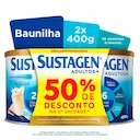Kit Suplemento Alimentar Sustagen Adultos+ Baunilha com 2 unidades de 400g