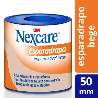 Esparadrapo Impermeável Nexcare Bege de 50mm x 3m com 1 unidade