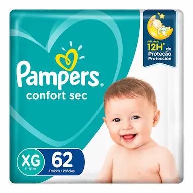 Fralda Pampers Confort Sec XG - 62 Unidades
