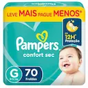 Fralda Pampers Confort Sec G - 70 Unidades
