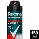Desodorante Rexona Men Antibacterial + Invisible Aerossol Antitranspirante 150ml
