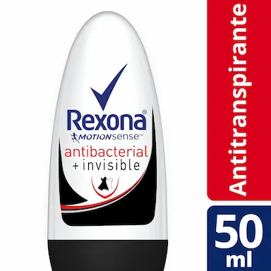 Rexona Women Antibacterial + Invisible Desodorante Roll-On Feminino  com 50ml