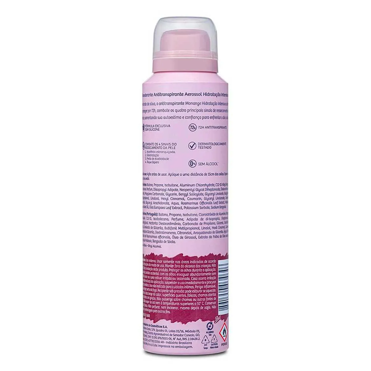 Desodorante Aerosol Antitranspirante Monange Feminino Hidratação Intensiva com 150ml