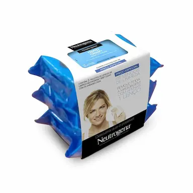 Kit Lenços de Limpeza Facial e Demaquilante Neutrogena Deep Clean com 3 pacotes de 25 unidades