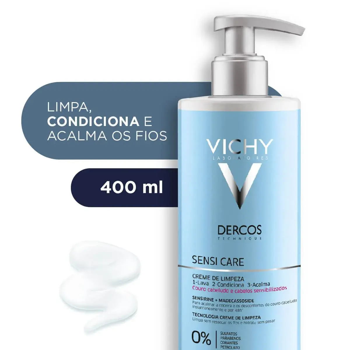 Creme de Limpeza para Cabelos Vichy Dercos Sensi Care 400ml