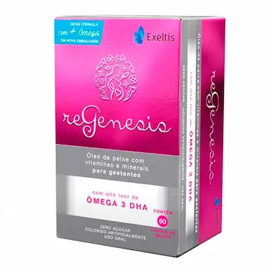 Suplemento Vitamínico e Ômega 3 DHA Regenesis com 60 cápsulas