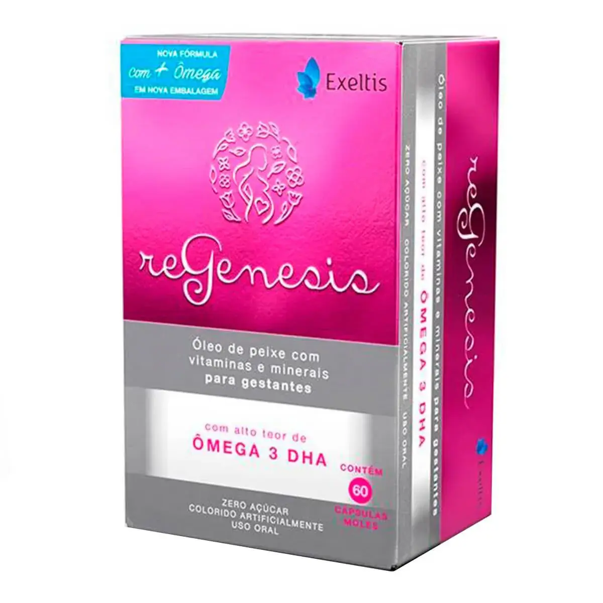 Suplemento Vitamínico e Ômega 3 DHA Regenesis com 60 cápsulas