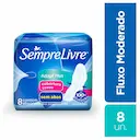 Absorvente Sempre Livre Adapt Plus Cobertura Suave Sem Abas com 8 unidades