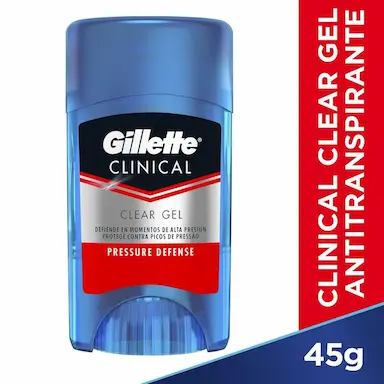 Desodorante Antitranspirante Clear Gel Gillette Clinical Pressure Defense Masculino com 45g