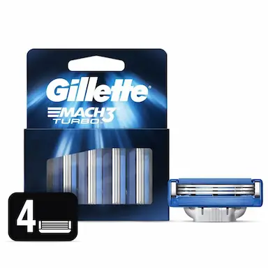 Carga para Aparelho de Barbear Gillette Mach3 Turbo com 4 unidades