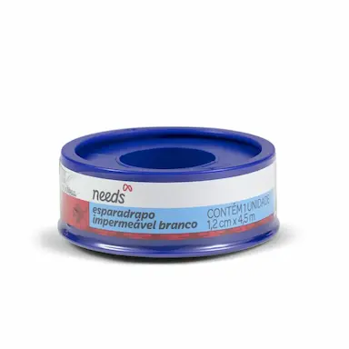 Esparadrapo Impermeável Needs Branco de 1,2cm x 4,5m com 1 unidade