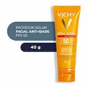 Protetor Solar Facial Vichy Idéal Soleil Anti-Idade Toque Seco FPS 50 com 40g