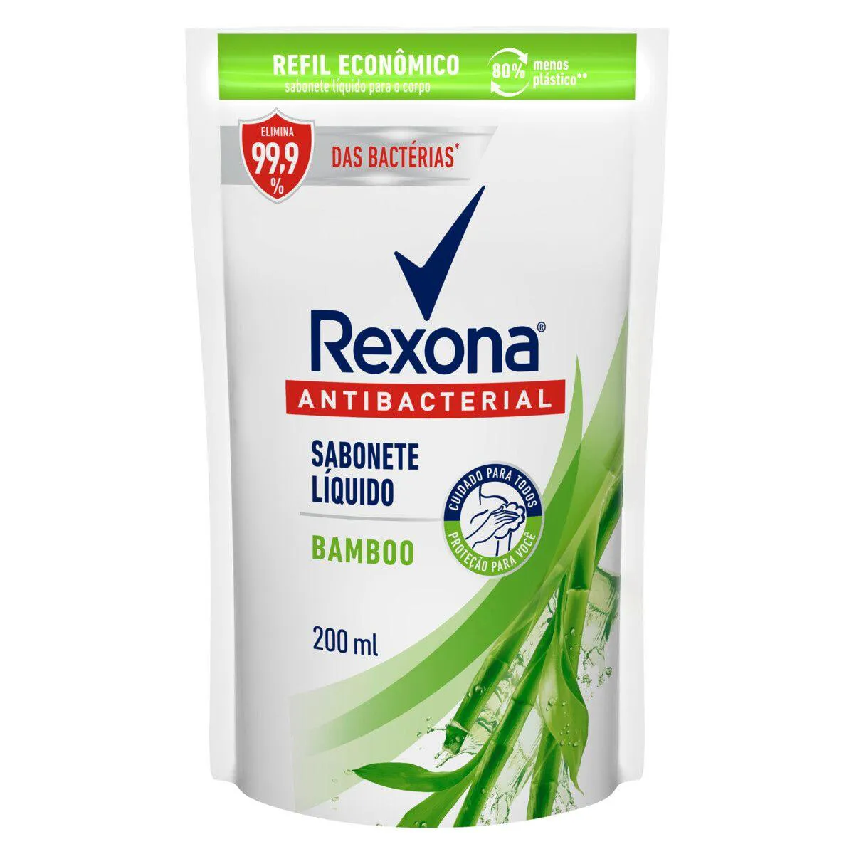 Refil Sabonete Líquido Rexona Antibacterial Bamboo com 200ml
