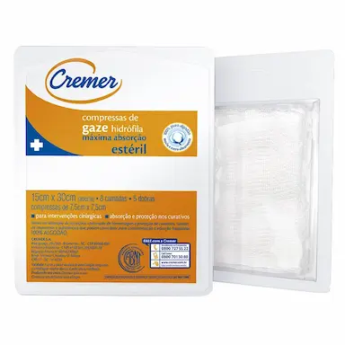 Compressa de Atadura Gaze Estéril Cremer com 5 unidades