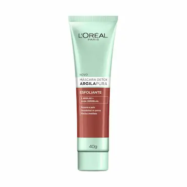 Máscara Facial Detox L'Oréal Argila Pura Esfoliante 40g