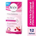 Cera Veet Fria Folhas Depilatórias para Peles Normais e Secas com 12 unidades