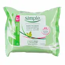 Lenço Umedecido para Limpeza Facial Simple com 25 unidades
