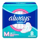 Absorvente Always Suave M com Abas - 8 unidades