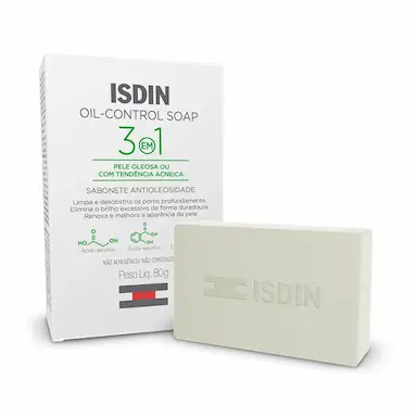 Sabonete Facial em Barra Isdin Oil Control 3 em 1 Pele Oleosa a Acneica com 80g