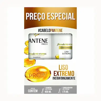Kit Pantene Liso Extremo Shampoo com 400ml + Condicionador com 175ml