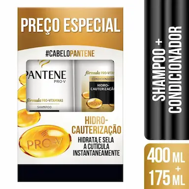 Kit Pantene Hidro Cauterização Shampoo com 400ml + Condicionador com 175ml