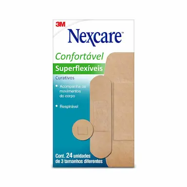 Curativo 3M Nexcare Superflexíveis Variados com 24 unidades