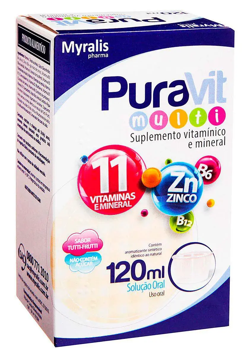Suplemento Vitamínico-Mineral Puravit Multi Solução Oral com 120ml