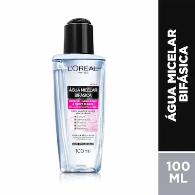 Água Micelar Bifásica L'Oréal Paris Solução de Limpeza 5 em 1 100ml