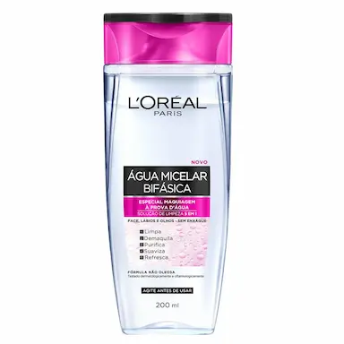 Água Micelar Bifásica L'Oréal Paris Solução de Limpeza 5 em 1 200ml