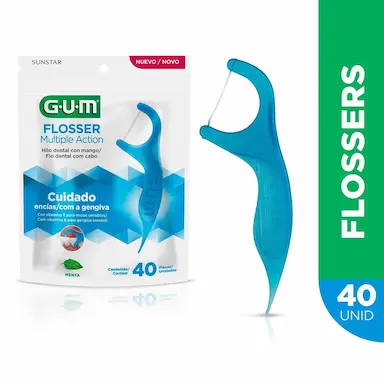 Fio Dental com Cabo G.U.M Flosser Multiple Action com 40 unidades