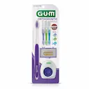 Kit Ortodôntico G.U.M Orthodontic com 1 escova de dente + 3 escovas interdentais + 5 bastões de cera + 5 fios dentais com ponta dupla rígida