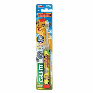 Escova de Dente Infantil G.U.M com Luz de Tempo A Guarda do Leão com 1 unidade