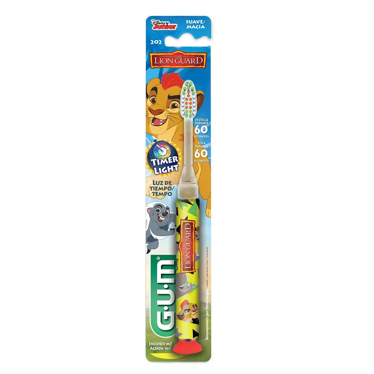 Escova de Dente Infantil G.U.M com Luz de Tempo A Guarda do Leão com 1 unidade