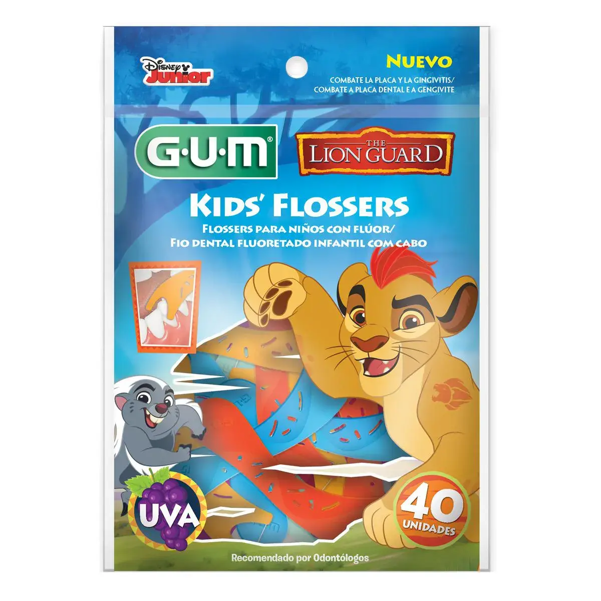 Fio Dental Disney Infantil Gum Sabor Uva com 40 unidades