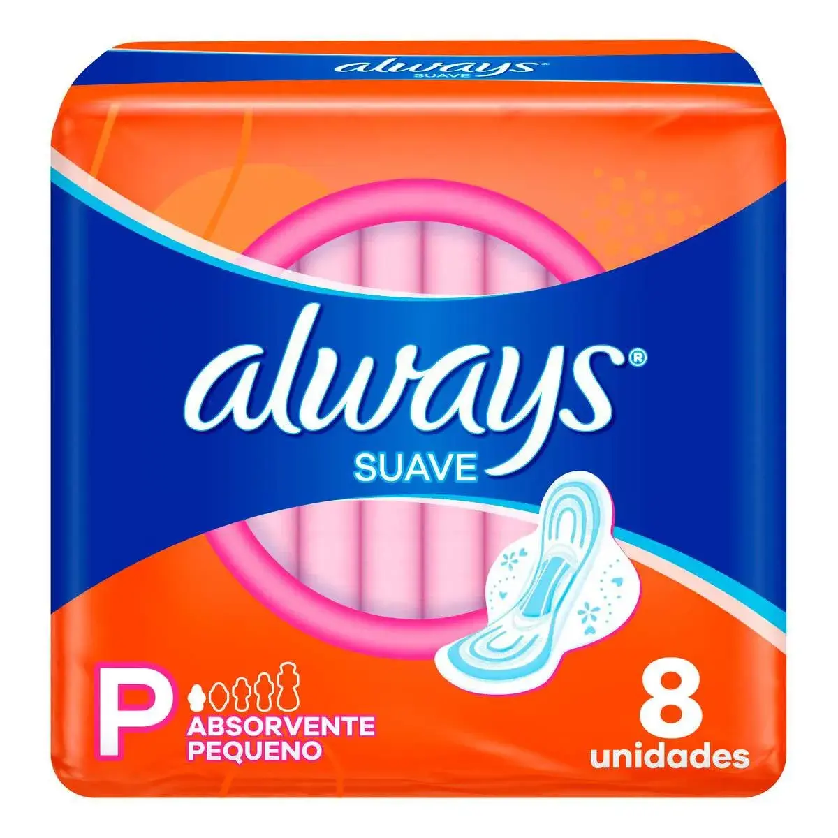 Absorvente Always Suave P com Abas 8 unidades