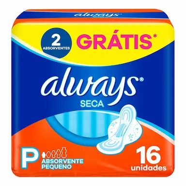 Absorvente Always Seca P com Abas 16 unidades