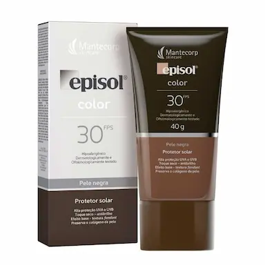 Protetor Solar Facial Episol Color Pele Negra FPS 30 com 40g