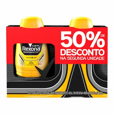 Kit Desodorante Roll-On Rexona Men V8 com 2 unidades