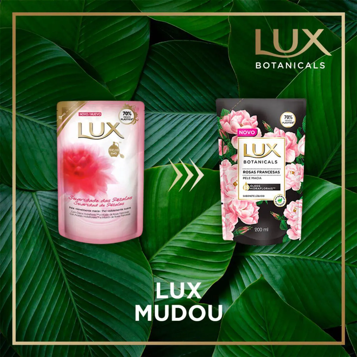Refil Sabonete Líquido Lux Botanicals Rosas Francesas com 200ml