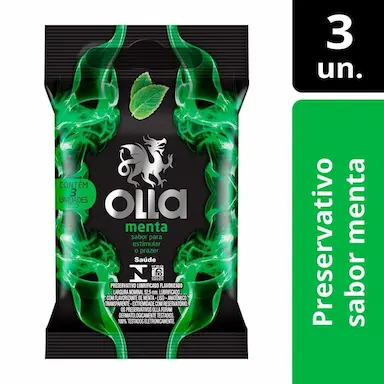 Preservativo Olla Menta com 3 unidades
